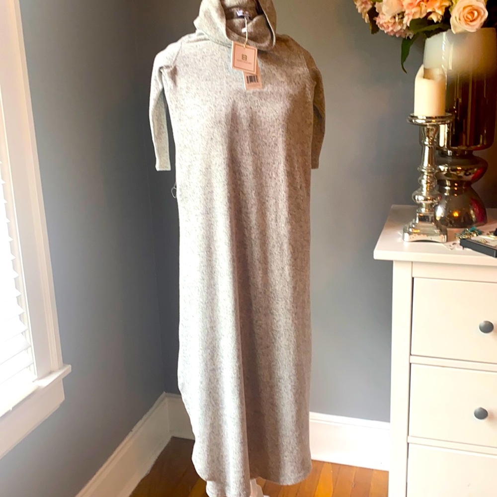 NWT Mary square turtleneck dress grey XS